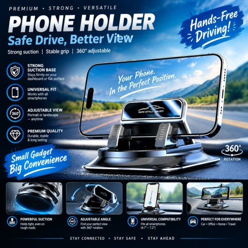 360° Rotatable Car Dashboard Phone Holder