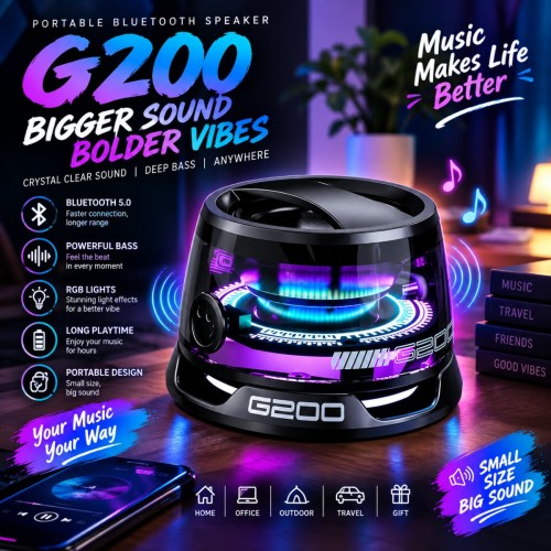 Mini Magnetic BT Speaker Portable G200 Wireless Colorful Small Phone Speaker